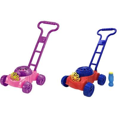 China Playing Lawn Mower For Kids Outdoor Electronic Bubble Blowing Machine For Toddler Activity Walker Outdoor Fun Toys for sale