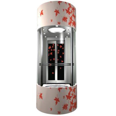 China Guided Elevators Commercial Round Elevator Porcelain Residential Panoramic Glass Elevator for sale