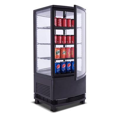 China 78L Double-temperature Transparent Glass Door Cold Soft Drink Display Refrigerator Cake Showcase for sale