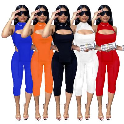 China Zipper High Jumpsuit Women Romper One Piece Summer Plus Size Neck Jumpsuits Good Quality New 2021 Women Overalls And Rompers for sale