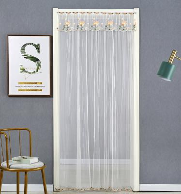 China Wholesale Mosquito Control Mosquito Repellent Door Curtain Blind Lace Non-Perforated Sheer Partition Curtain For Single Door for sale