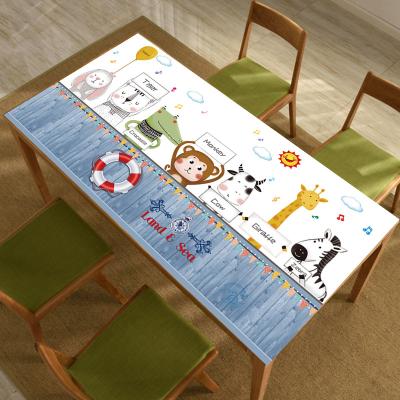 China Wholesale Biodegradable Waterproof Table Cover PVC Cartoon Printing Plastic Tea Table Covers Waterproof And Oil Proof No Shrink for sale