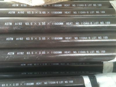 중국 ASTM A192 63.5 x 3.05 (MWT) X 11800 MM (조정) 이음새가 없는 탄소 강철 보일러관 판매용