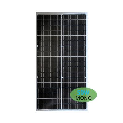 China Solar Power System New 50W single crystal solar photovoltaic panel power generation charging system solar panel for sale