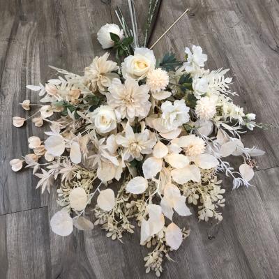 China Convieniently Champagne Wedding Flowers Arrangement Real Touch Silk Artificial Flowers For Wedding Arch Home Decoration for sale