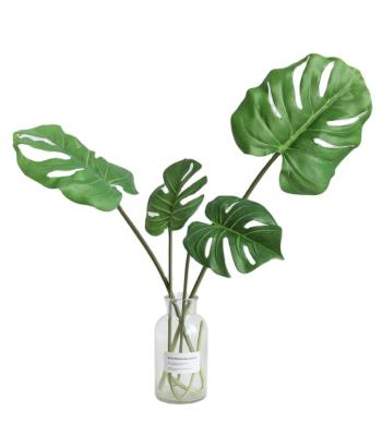 China Contact Convieniently Premium Plastic Real Artificial Monstera Leaves Indoor Deliciosa Decorative Leave Decor Foliage Flower Arranment for sale