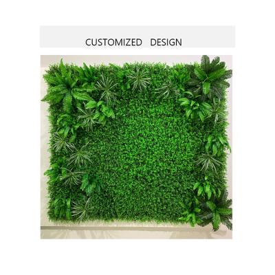 China Convieniently Artificial Wall I Mitation Plant Wall Panel Green Leaf Plant Wall Cover Decoration 60cm*40cm for sale