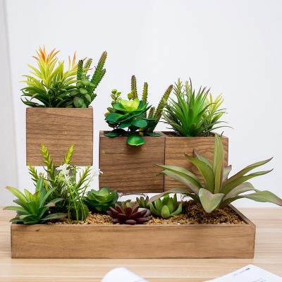 China Convieniently Potted Plants Landscape Artificial Wood Potted Plants for sale