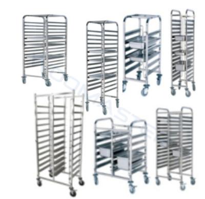 China Multifunctional KitchenTool SS Large Capacity Bakery Pan Trolley Bakery for sale