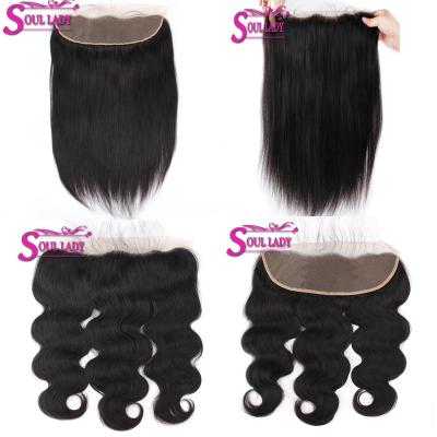 China Virgin Human Hair 4X4 13X4 Hd Raw Lace Frontal Headband Closure 100% Wave Hair Factory Direct Sellers Human Hair Extension Natural Brazilian Lace Frontal for sale