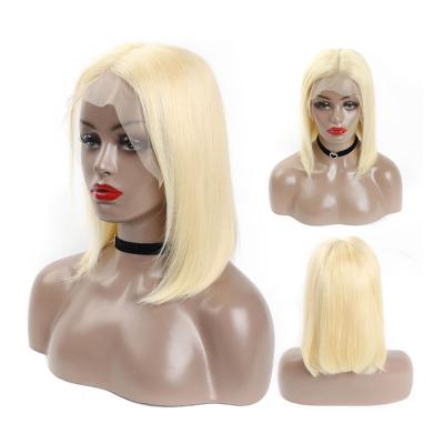 China Silky Straight Blonde Bob Human Hair Wigs, Peruvianshort Hair Wave Fuxin 613 Lace Front Wigs For Black Women Wholesale Price 613 for sale