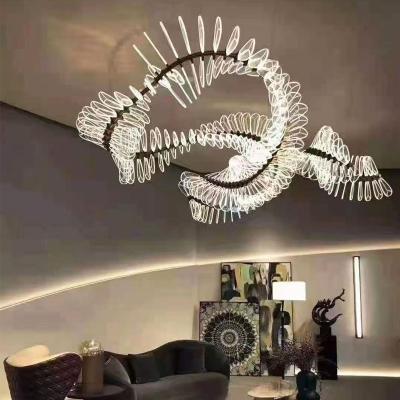 China Modern Customized discolorable crystal chandelier Luxury creative bar hotel lobby decorative chandelier for sale