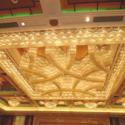 China Modern Big size custom hotel engineering hanging lamp villa hotel stairs gold crystal large pendant lights for sale