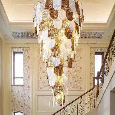 China Modern Villa duplex rotary stair pendant lamp Artistic lamps bar hotel home decorative chandelier hanging lamp for sale