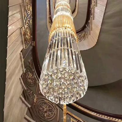 China Modern Best seller lustre crystal classic chandelier lights lobby stairs pendant lamp large project indoor chandelier for sale