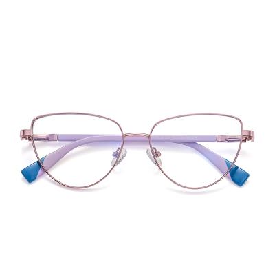 China 2022 New Style Good Quality Vintage Metal Eye Cateye Computer Luxury Fashionable Style Anit Block Optical Sight Glasses Blue Light Glasses for sale