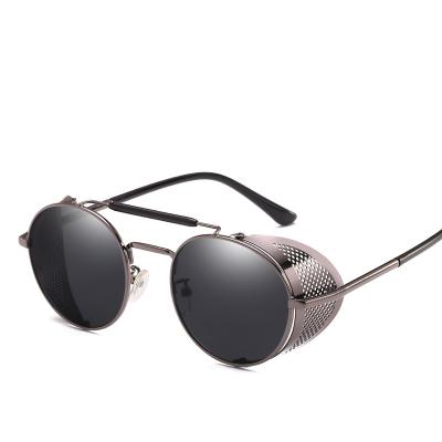 China New 2022 Steampunk Round Metal Frame Fashion Windproof Eye Protection Classic Fashionable Personality High Quality Driving Sunglasses For Men for sale