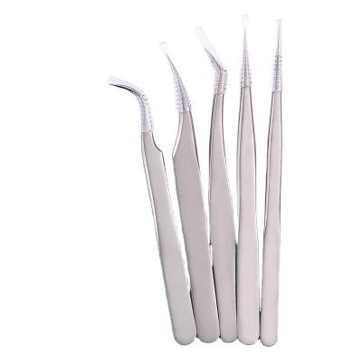 China Factory Wholesale 5Psc Portable Eyelash Extension Curved Tweezers Kit Eyebrow Trimmer for sale