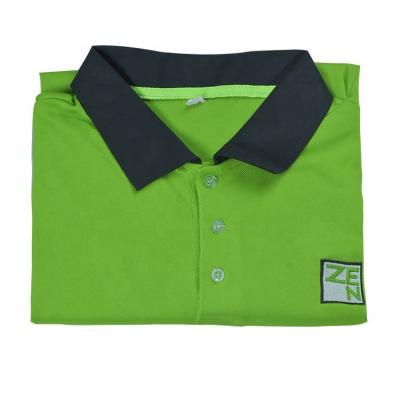 China Custom Made Unisex Green Embroidery 100% Cotton Breathable Logo Polo Shirt for sale