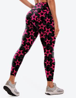 China Breathable Printed star pattern Fitness Stretch running fitness leggings, outdoor exercise casual pants, women's activewear tights for sale