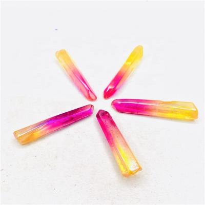 China Wholesale Colorful China Angel Aura Quartz Crystal Point Crystal Wand For Decoration for sale