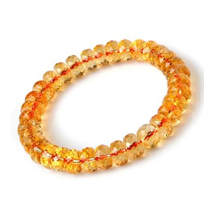 China China Natural Brazilian Topaz Faceted Disc Crystal Bead Bracelet for sale