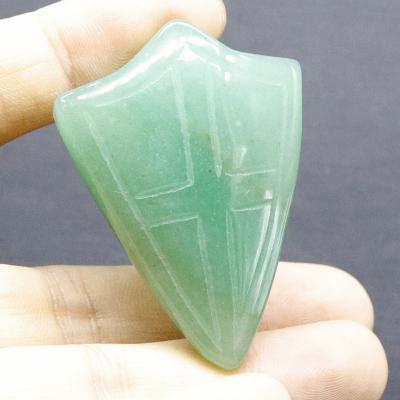 China China crystal carved shield wholesale natural green jade stone for sale for sale