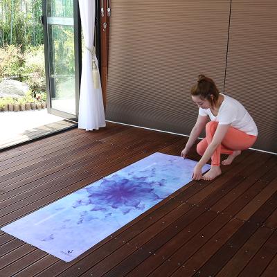 China Non-slip Soft Microfiber Surface 1mm Recycled OEM Eco-friendly Decorative Suede Rubber Printing Yoga Mat for sale