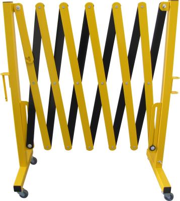 China Aluminum+steel Manufacturer Portable Safety Crowd Control Yellow Black Foldable Aluminum Material Expandable Barrier for sale