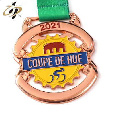 China Europe metal rose soft gold plating enamel design your own cheap custom recycle medals for sale