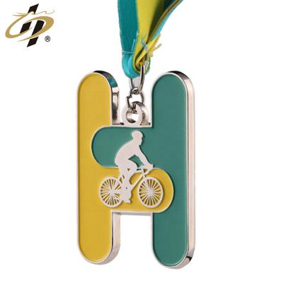 China Europe Free Design Cheap Custom Die Casting Soft Enamel Metal Sports Cycling Medal for sale