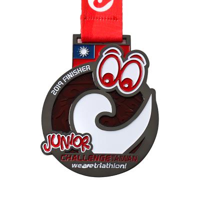 China Europe Custom Design New Type Metal Triathlon Medal With Ribbon for sale