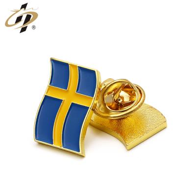 China Custom New Design Europe Metal Zinc Alloy Enamel Gold Country National Flag Lapel Pin for sale