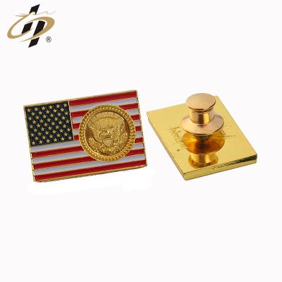 China Canada Custom Metal Soft Enamel USA Flag Souvenir Lapel Pins With Deluxe Clutch for sale