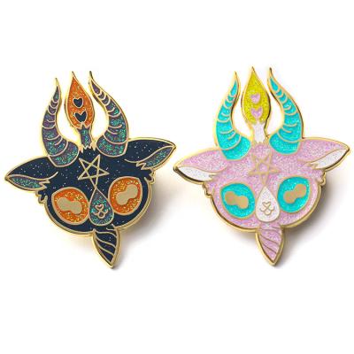 China Wholesale Custom Enamel Pin Custom Glitter For Sale Glitter Lapel Pin Hard /Soft From Europe for sale