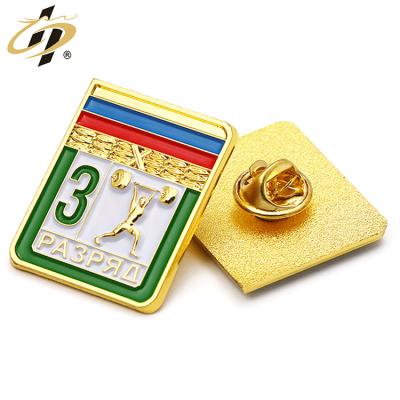 China Wholesale Custom Gifts Europe Gold Metal 3d Souvenir Sports Soft Enamel Lapel Pin for sale