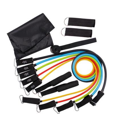 China Hot Selling Home Exercise Fitness Band Latex 11pcs Resistance Band And Tube Set for sale