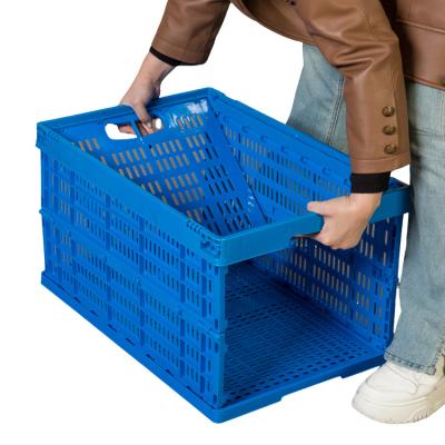 China Wholesale Collapsible Basket Folding Vented Transport Plastic Crate Basket For Sale for sale