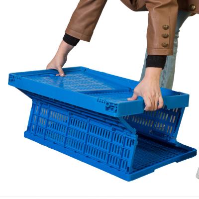 China Heavy Duty Folding Container Crate Storage Basket Plastic Movable Folding for sale