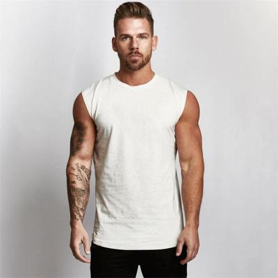 China QUICK DRY Men's Bodybuilding Cotton Top Tank Top Gym Compression Gym Sportswear Muscle Vests Workout T-shirt Men's Sleeveless Muscle Vests for sale