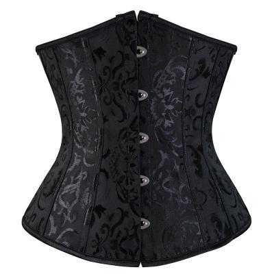 China Antibacterial Women Satin Underbust Corset Bustier Gothic Sexy Waist Cincher Slimming Body Shaper Corset Lingerie Plus Size Party Clubwear for sale