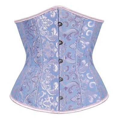 China Antibacterial Women Satin Underbust Corset Bustier Gothic Sexy Waist Cincher Slimming Body Shaper Corset Lingerie Plus Size Party Clubwear for sale