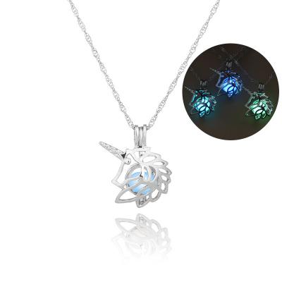 China FASHIONABLE Hot Selling Cute Pendant Necklace Luminous Pendant Cavity Glow in the Dark Necklace for sale