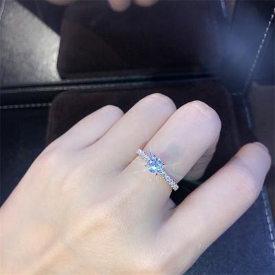 China Rose Gold Diamond Ring Romantic Crystal Engagement Rings For Women Jewelry Wedding Rings In Silver Jewelry for sale