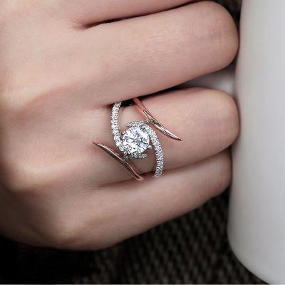 China FASHIONABLE Finger Ring Engagement Wedding Rings Zircon Diamond Rings Separation For Women for sale