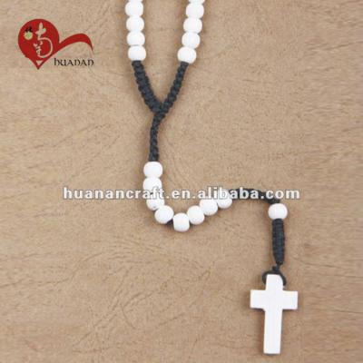 China Other China Religion Crafts Manufacturer Custom Rope Christian Acrylic Rosary Necklace for sale