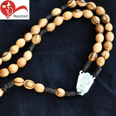 China Europe European Style Handmade Catholic Supplies Mounted Wooden Rosary for sale