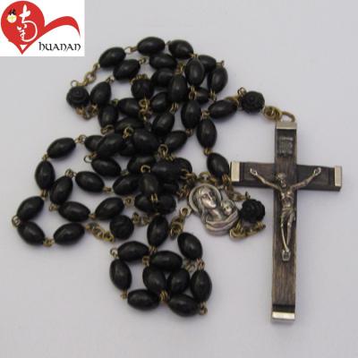 China Europe Factory Supply Perfume Religious Christian Wooden Pink Beaded Rosary Orthodox Necklace for sale