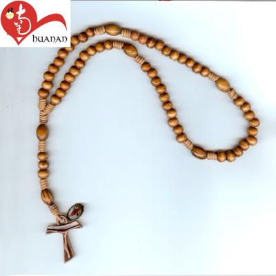 China Promotional Wholesale Wood Making Jewelry Christian Rosary Pendant Beads Cross for sale