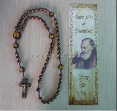 China New arrival cheap handmade wooden epoxy rosary for sale